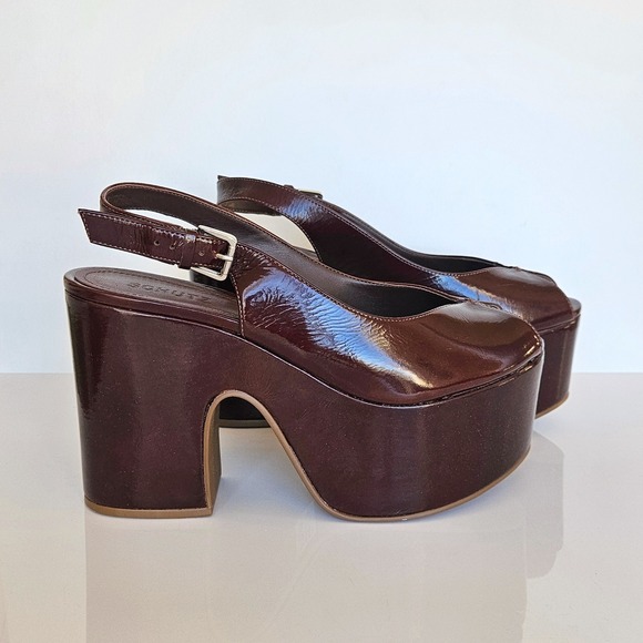 SCHUTZ Brandi Platform Sandals Root Brown $198 Size US 8.5 - Picture 10 of 15